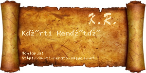 Kürti Renátó névjegykártya